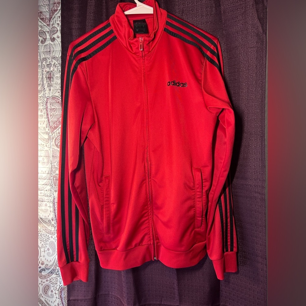 Adidas Men's Vibrant Red Windbreaker